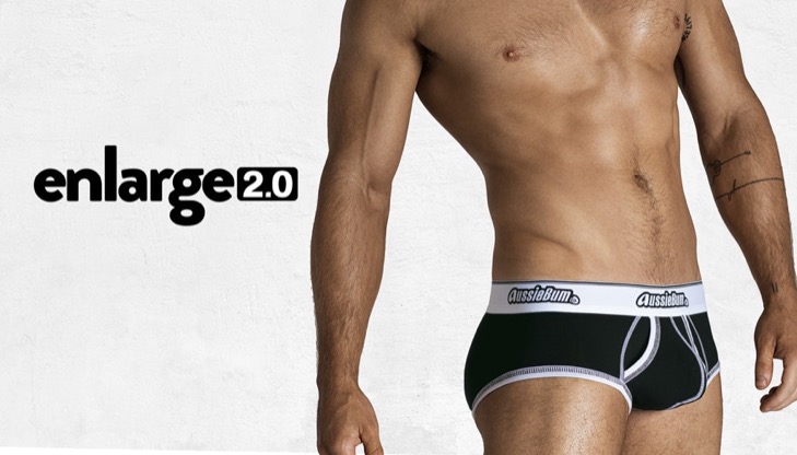 Push Up Slipy AussieBum Enlarge 2.0 Black Brief2 - kópia_729px